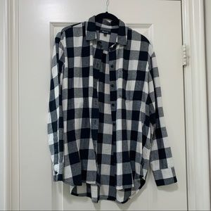 [Sold Madewell Black & White Plaid Shirt - Size S
